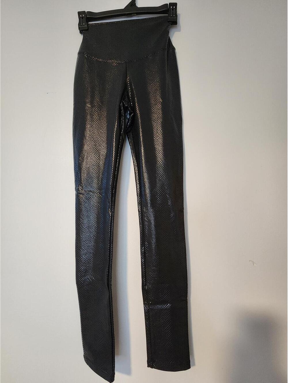 Yummie Black Snake-Embossed Faux Leather Leggings Size S/P